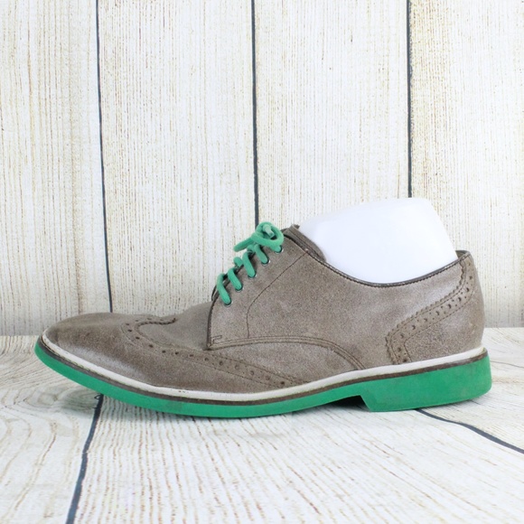 Cole Haan Other - Cole Haan Wingtip Tan Leather Shoes Green Bottom